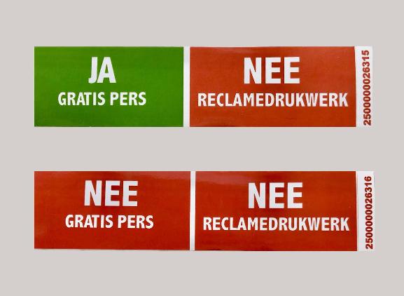 stickers geen reclamedrukwerk